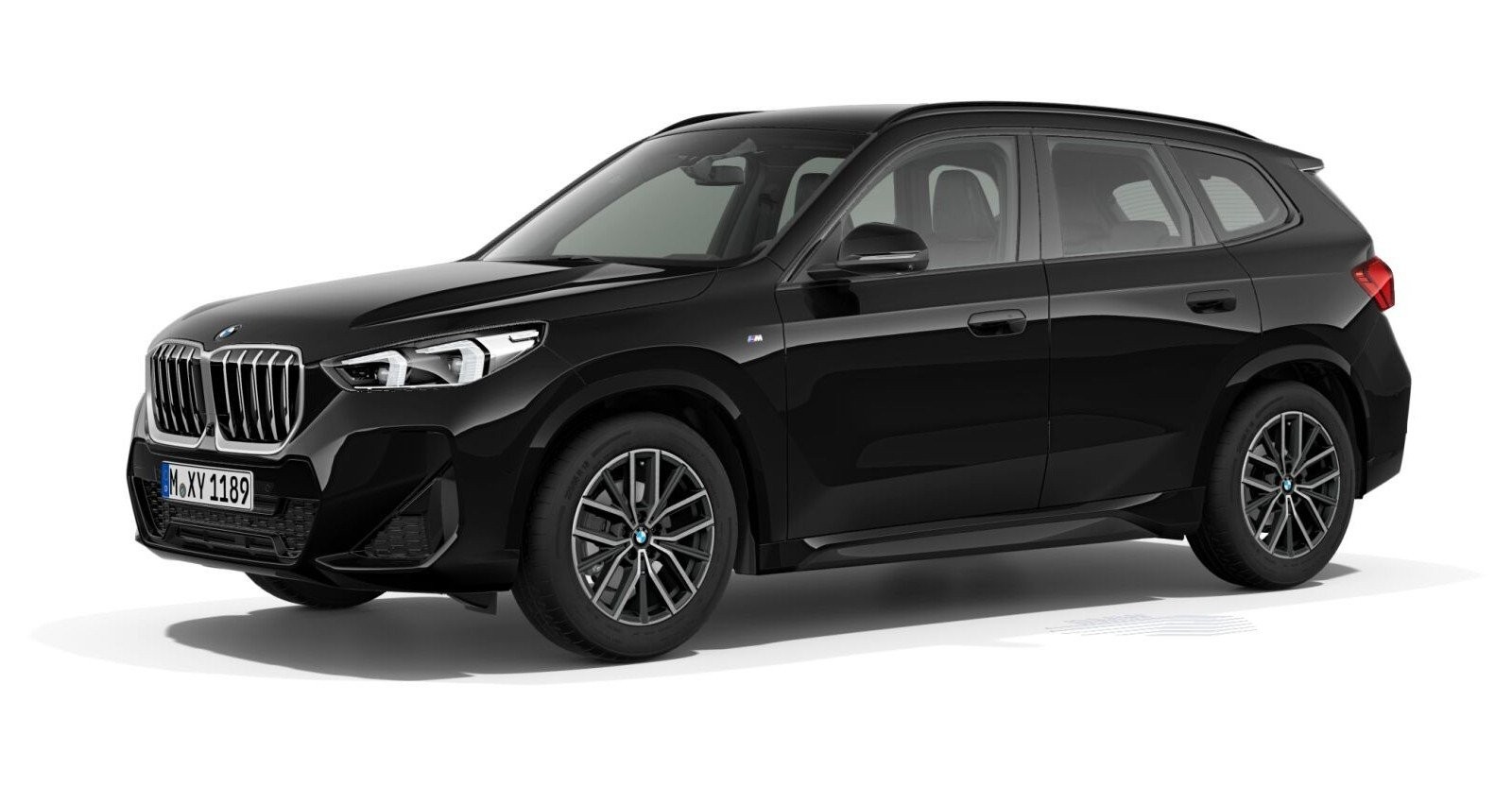 BMW X1 sDrive18i in Schwarz von vorne BMW X1 sDrive18i in Schwarz von vorne