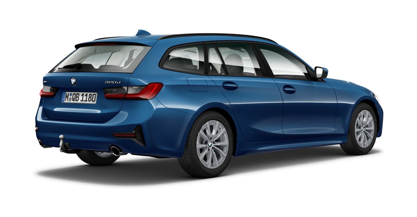 BMW BMW 3er in Blau von hinten BMW BMW 3er in Blau von hinten