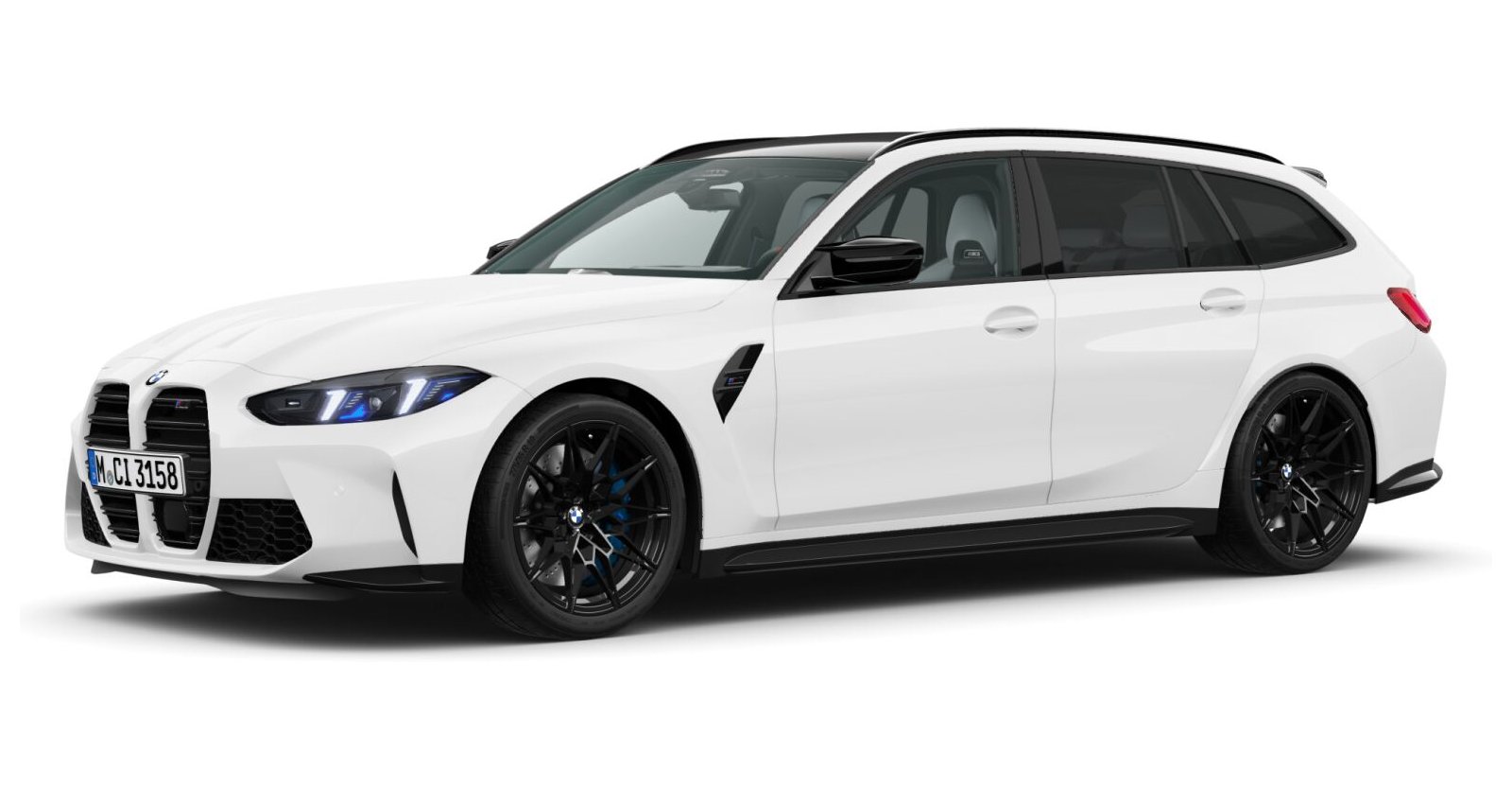 BMW M3 Competition Touring mit M xDrive in Weiß von vorne