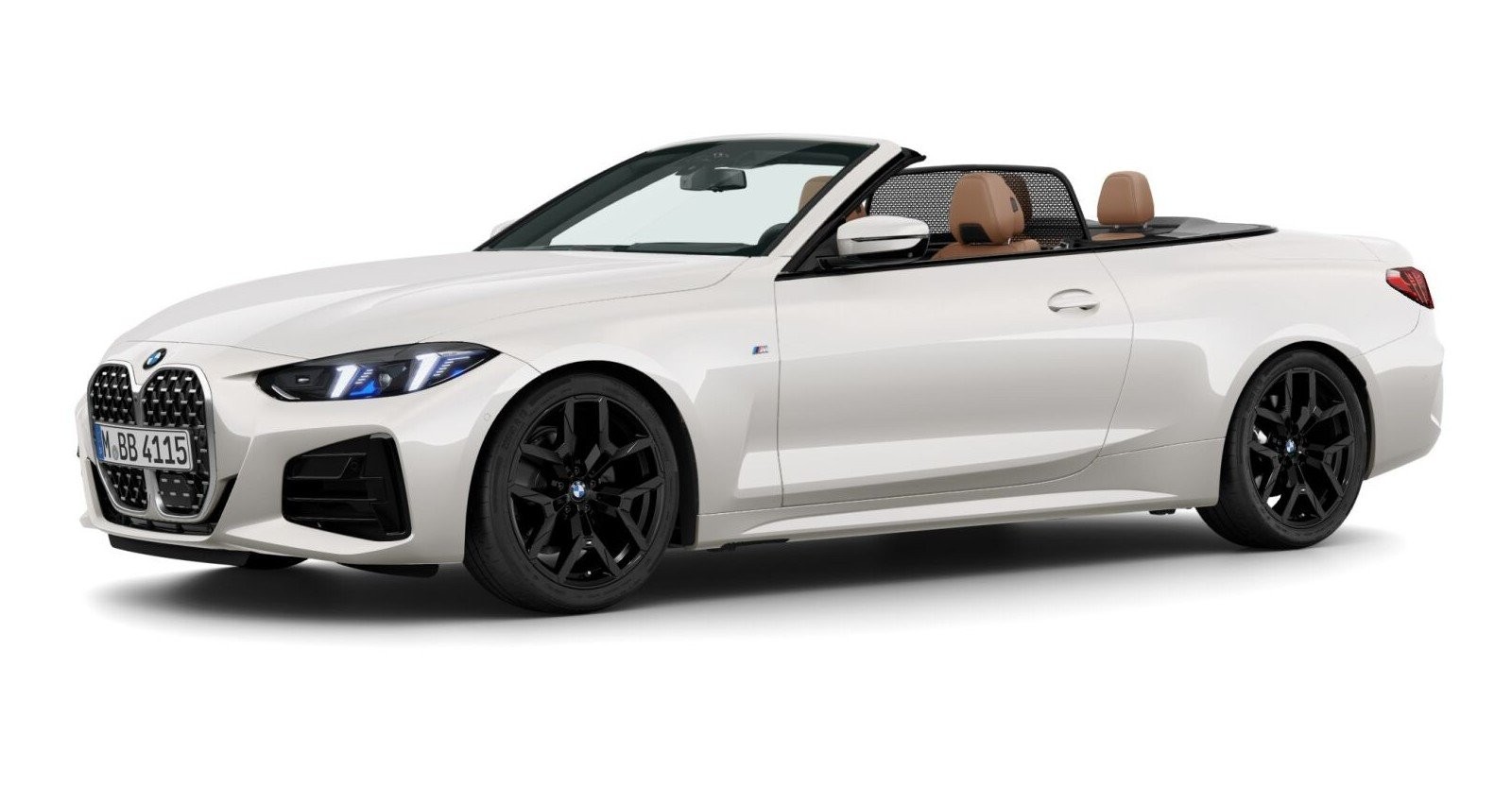BMW 430i xDrive Cabrio in Weiß von vorne BMW 430i xDrive Cabrio in Weiß von vorne