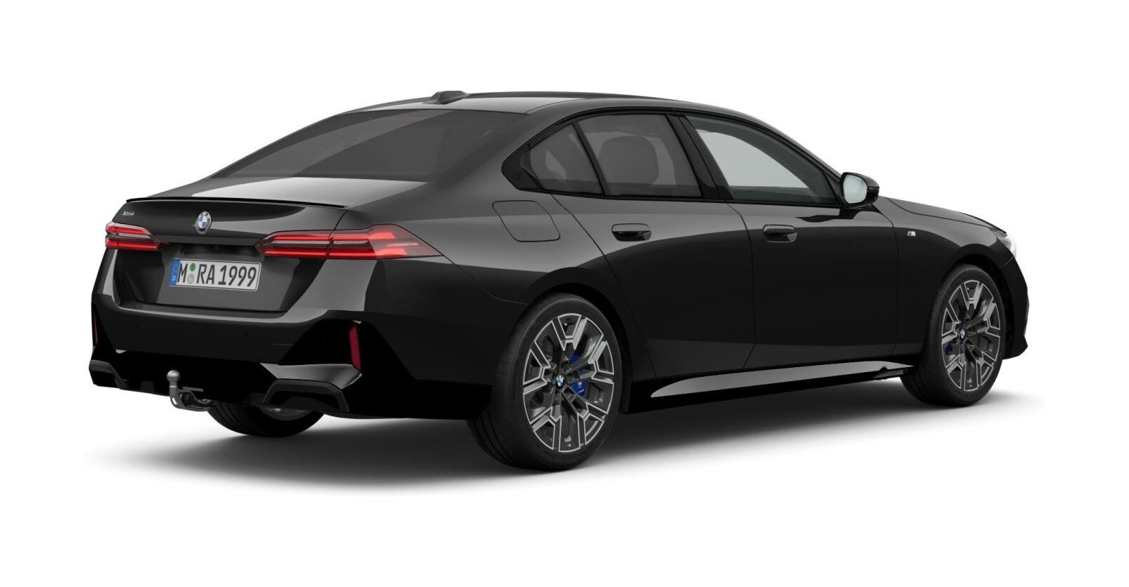 BMW BMW 5er in Schwarz von hinten