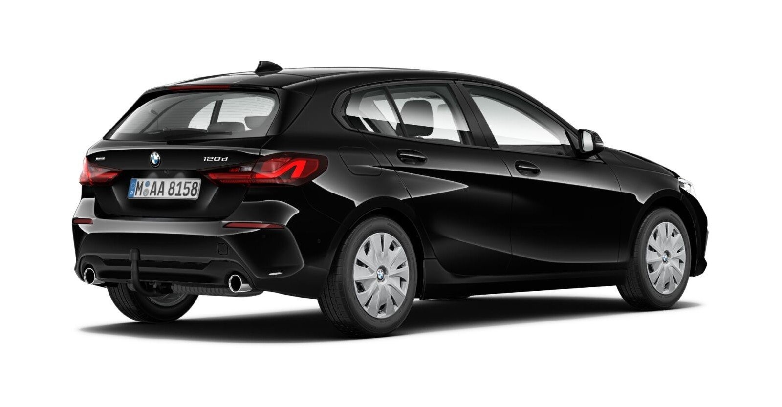 BMW BMW 1er in Schwarz von hinten