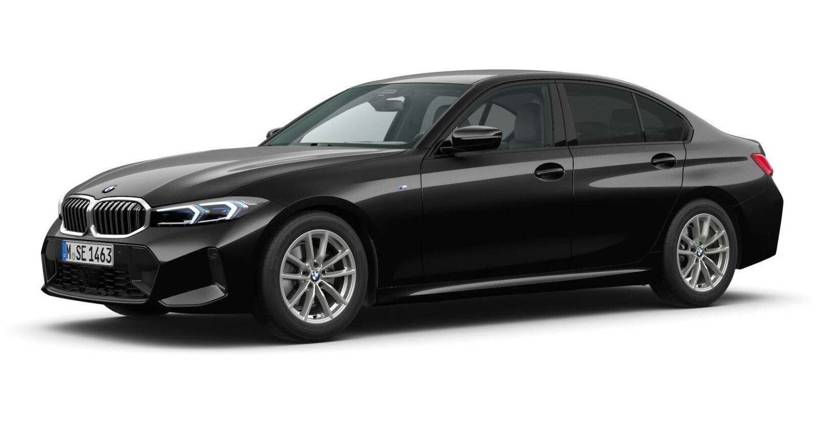 BMW BMW 3er in Schwarz von vorne BMW BMW 3er in Schwarz von vorne