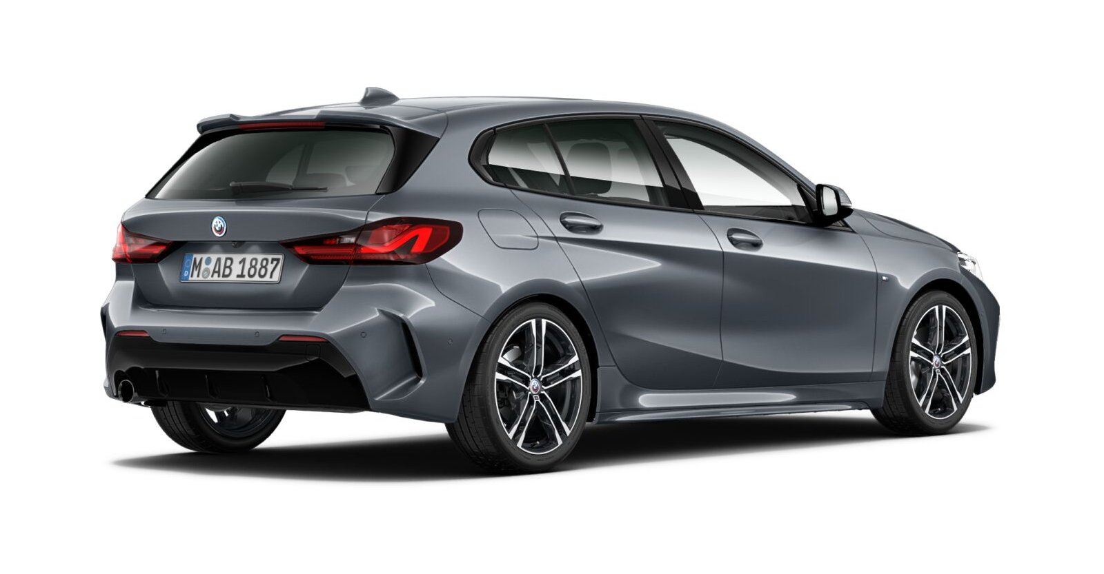 BMW BMW 1er in Grau von hinten BMW BMW 1er in Grau von hinten