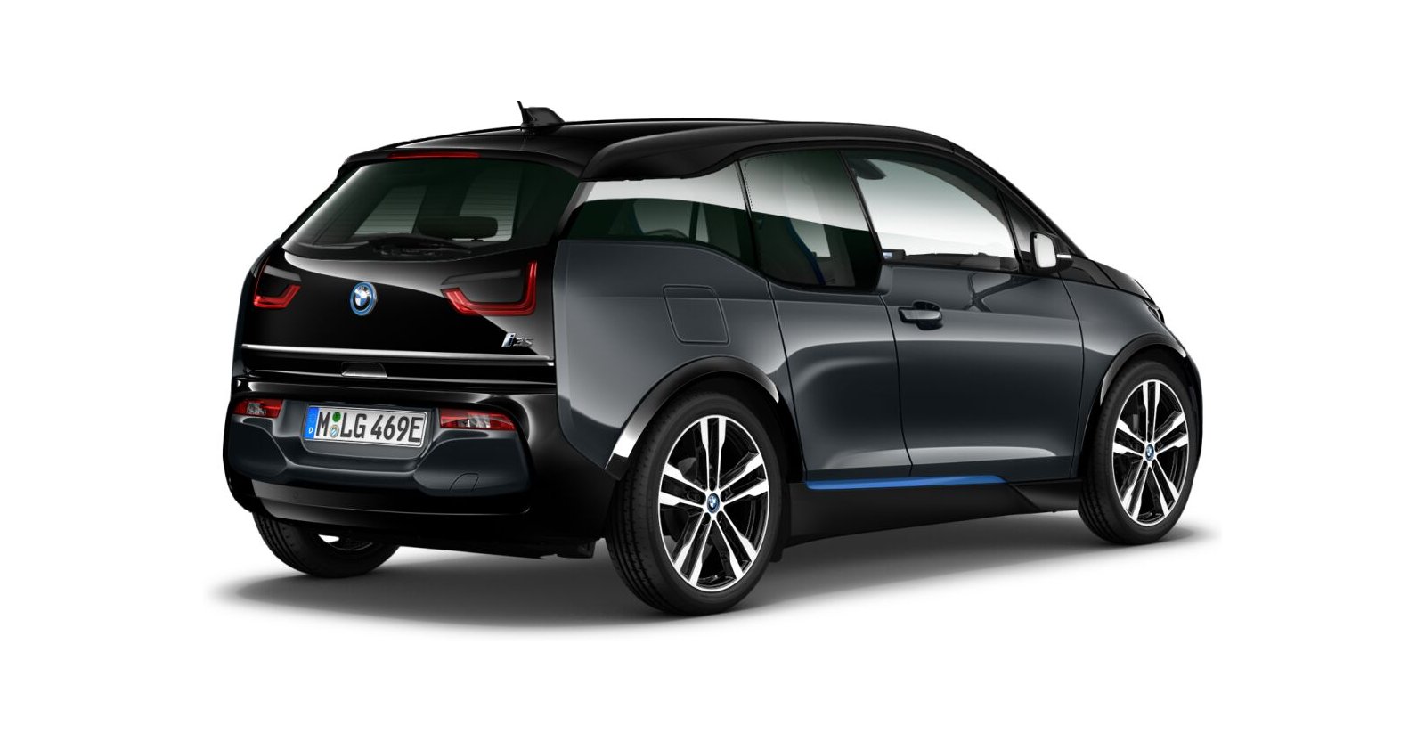 BMW BMW I in Grau von hinten BMW BMW I in Grau von hinten