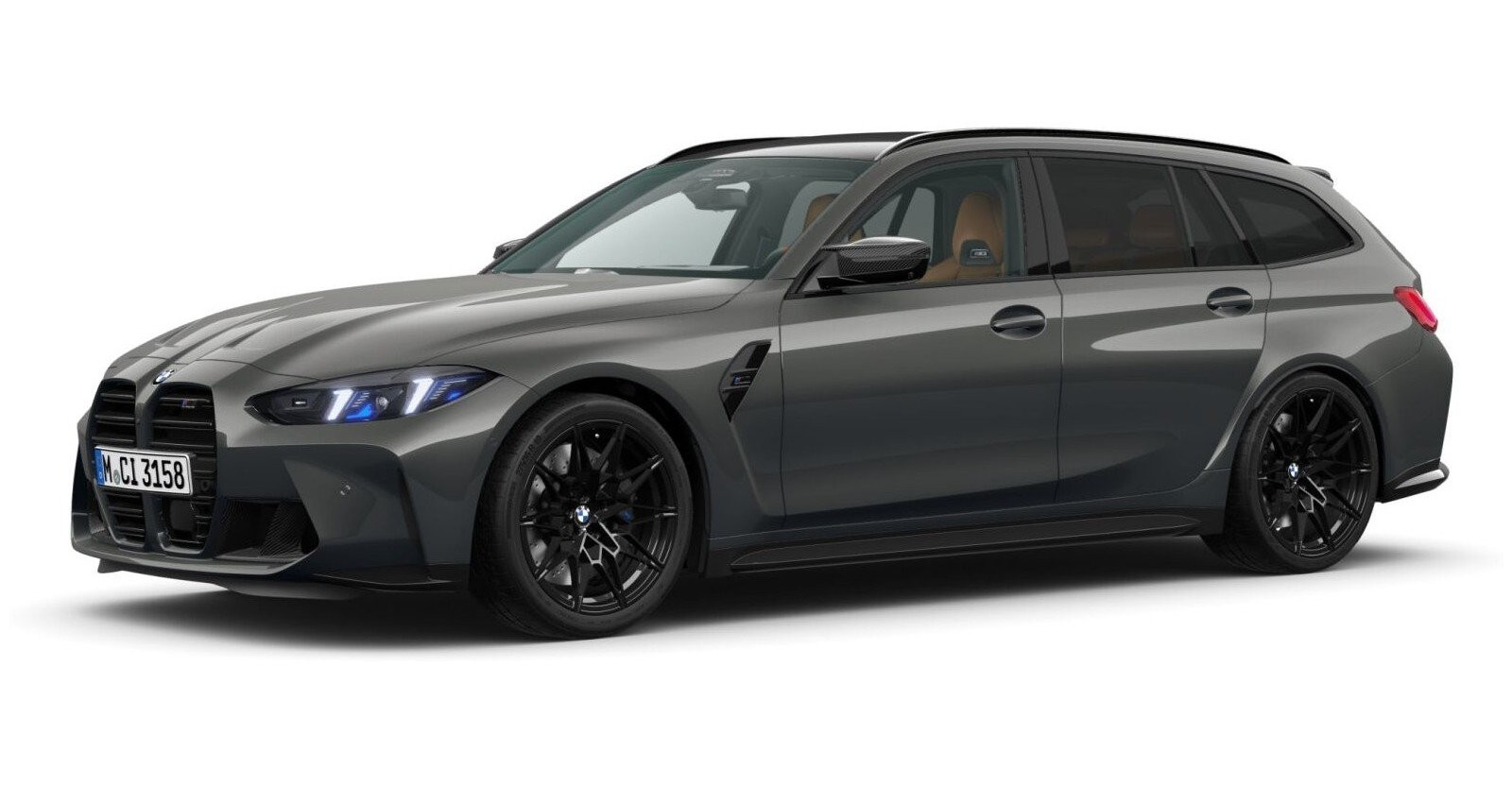 BMW M3 Competition Touring mit M xDrive in Grau von vorne BMW M3 Competition Touring mit M xDrive in Grau von vorne
