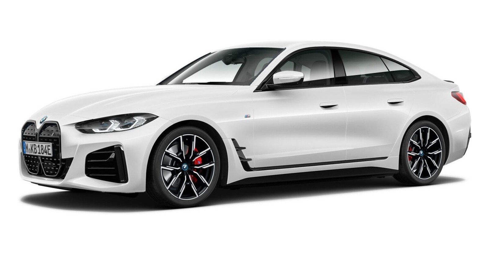 BMW i4 eDrive40 Gran Coupé in Weiß von vorne
