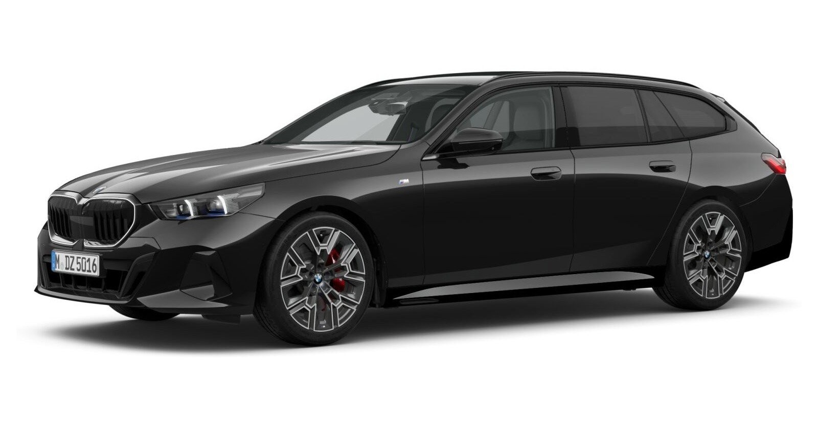 BMW 540d xDrive Touring in Schwarz von vorne