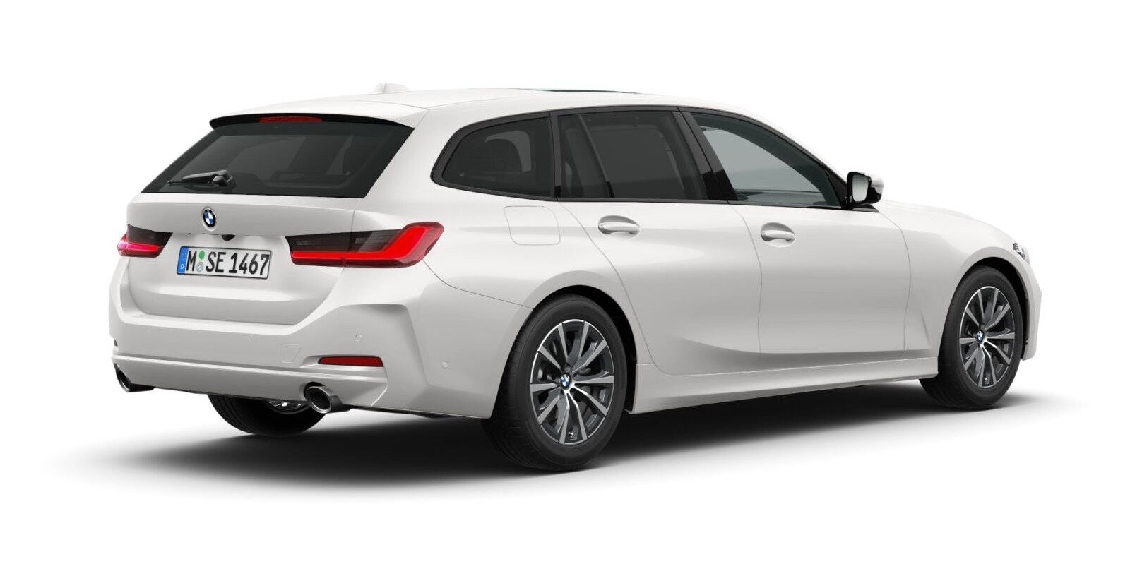 BMW BMW 3er in Weiß von hinten BMW BMW 3er in Weiß von hinten