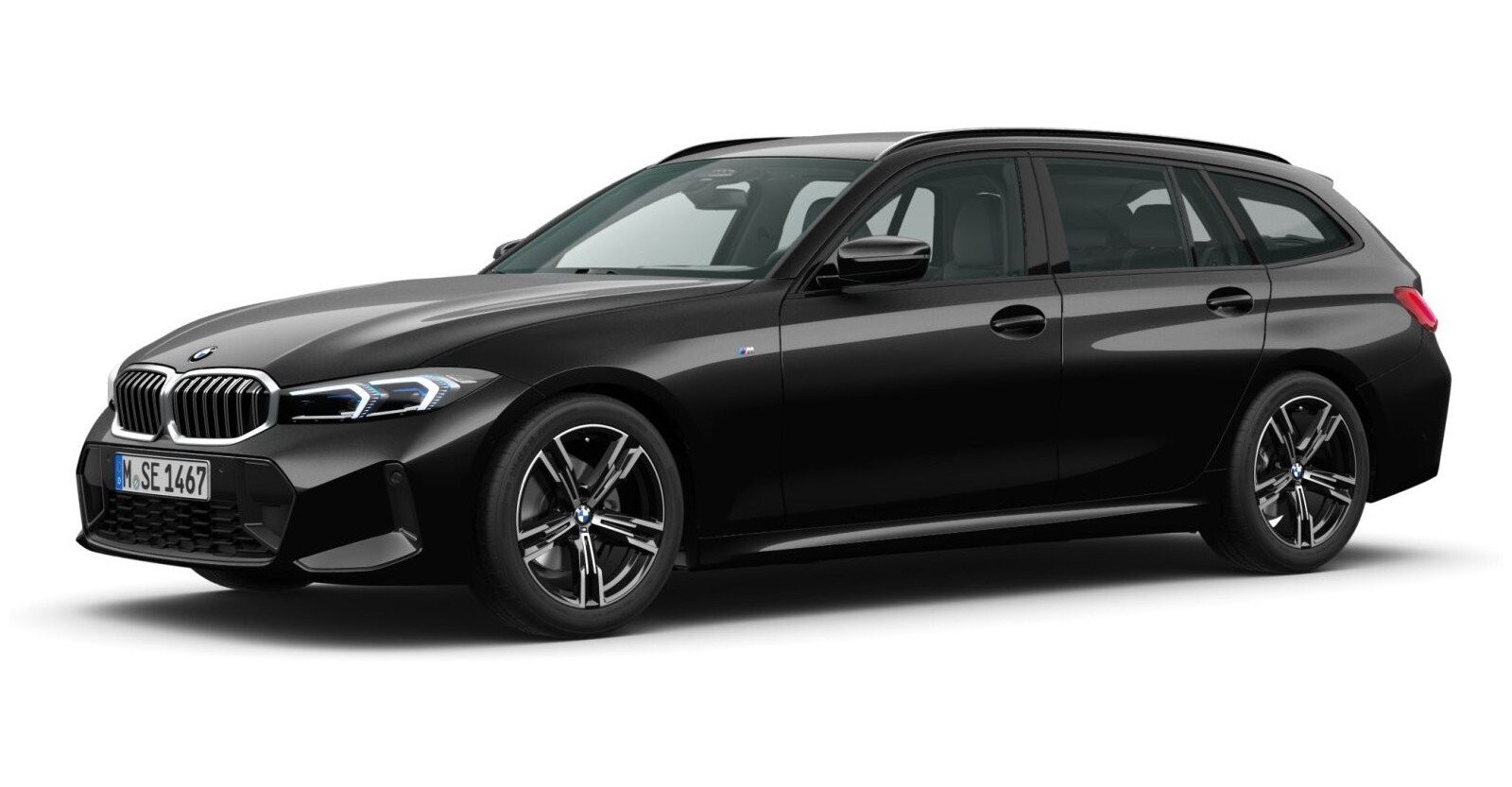 BMW BMW 3er in Schwarz von vorne BMW BMW 3er in Schwarz von vorne