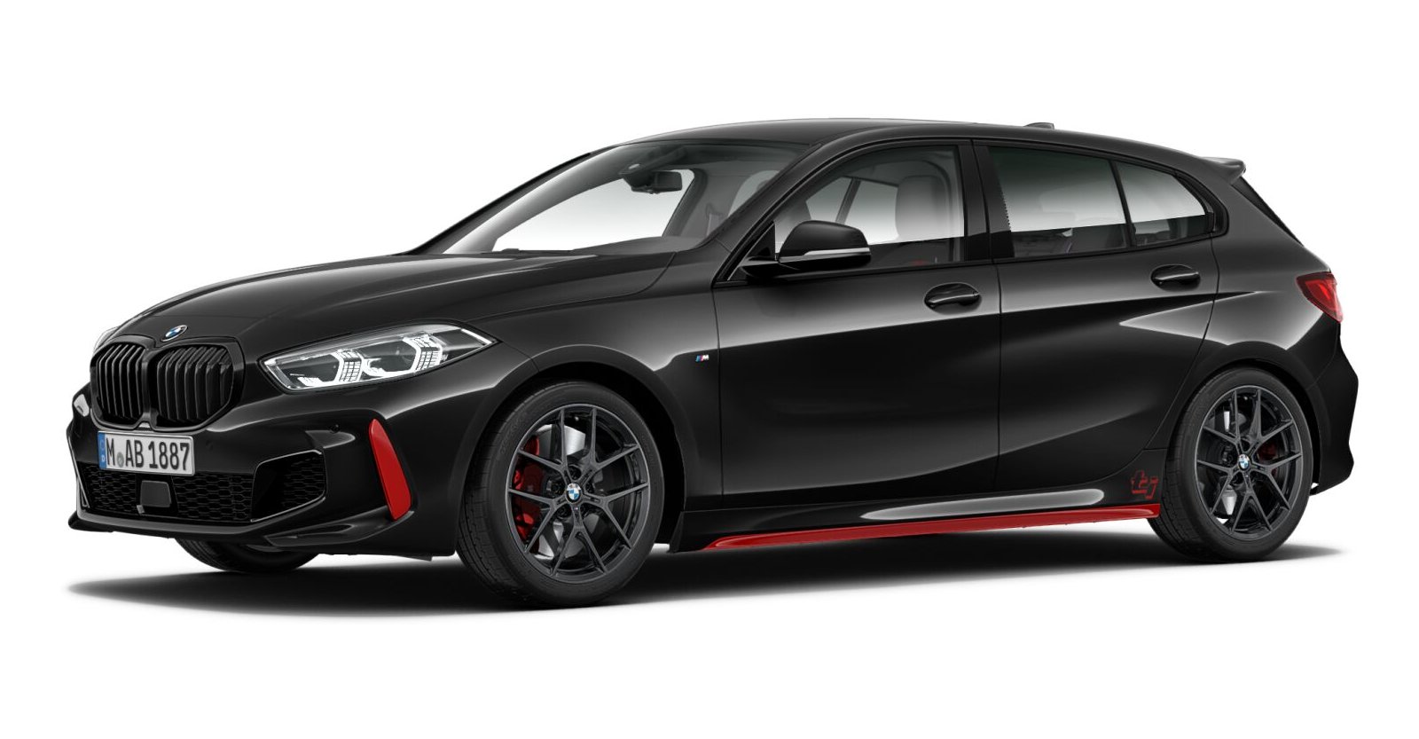 BMW BMW 1er in Schwarz von vorne BMW BMW 1er in Schwarz von vorne