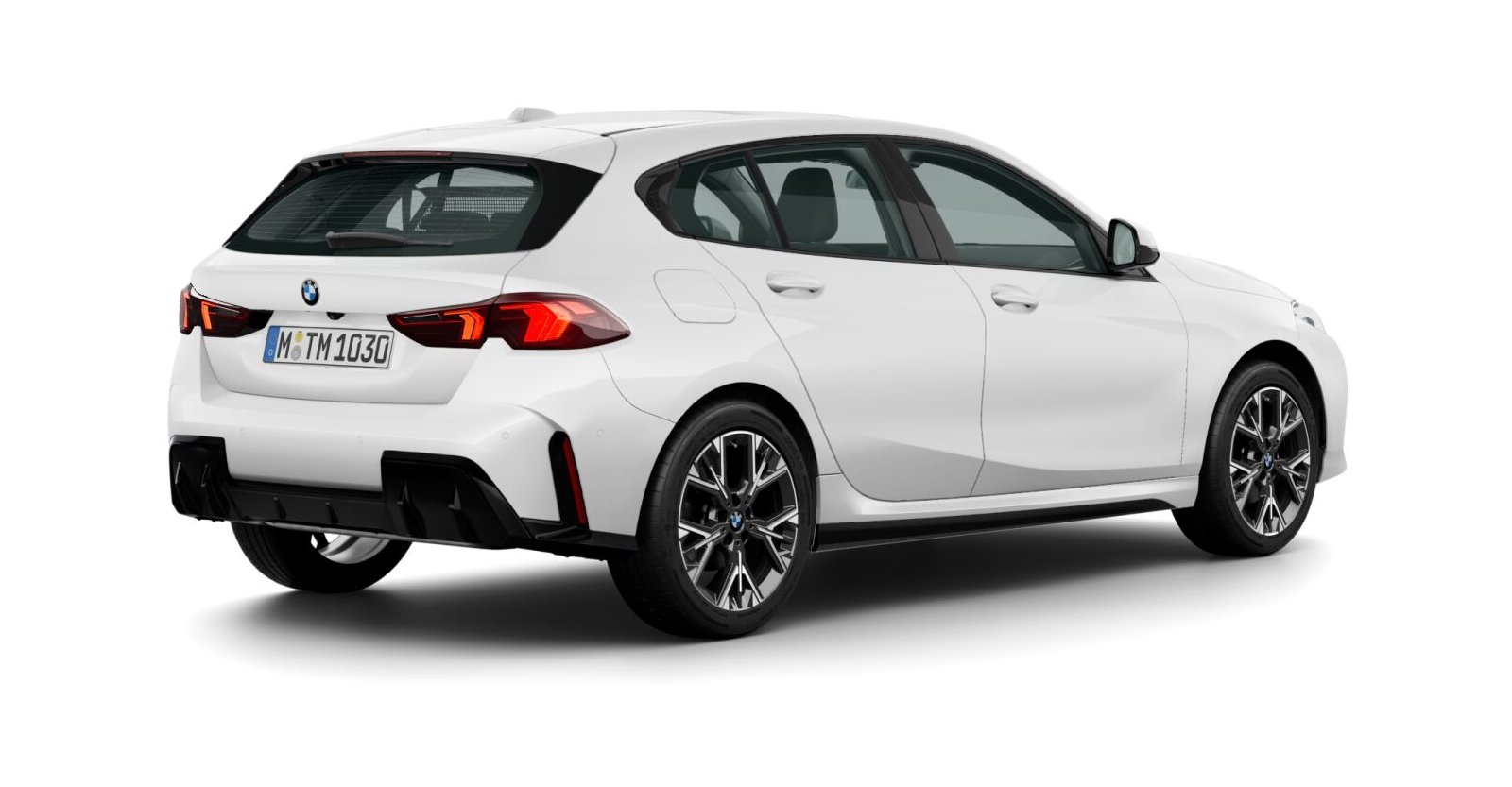 BMW BMW 1er in Weiß von hinten BMW BMW 1er in Weiß von hinten