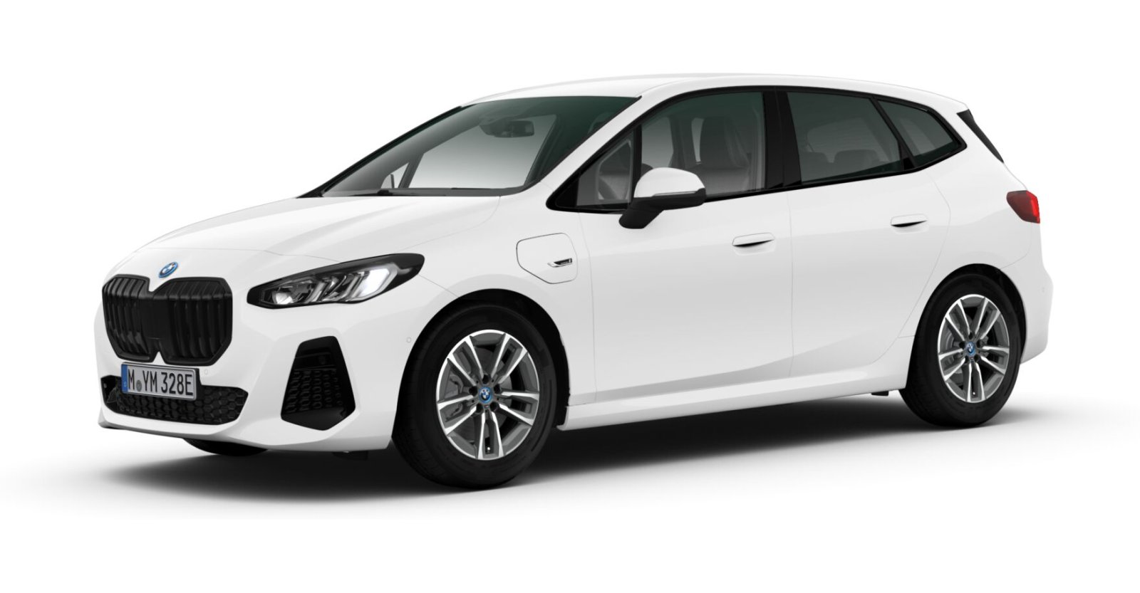 BMW 225e xDrive Active Tourer in Weiß von vorne