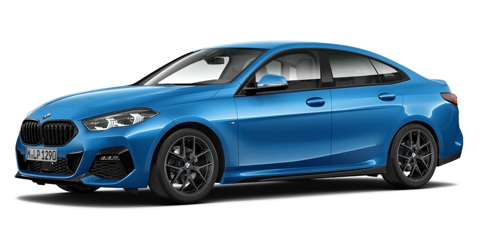 BMW 218i Gran Coupé in Blau von vorne BMW 218i Gran Coupé in Blau von vorne