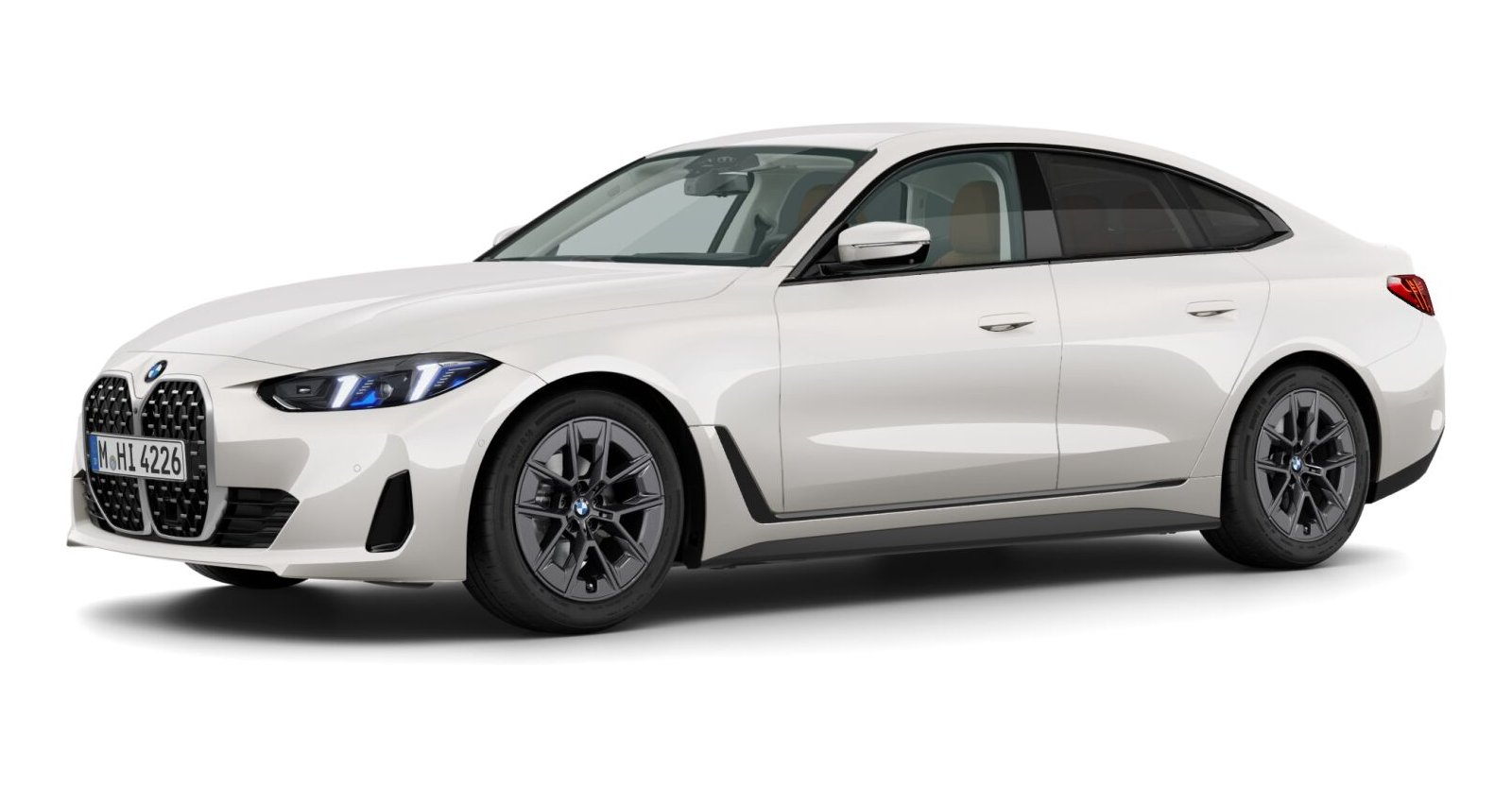 BMW 420i Gran Coupé in Weiß von vorne BMW 420i Gran Coupé in Weiß von vorne