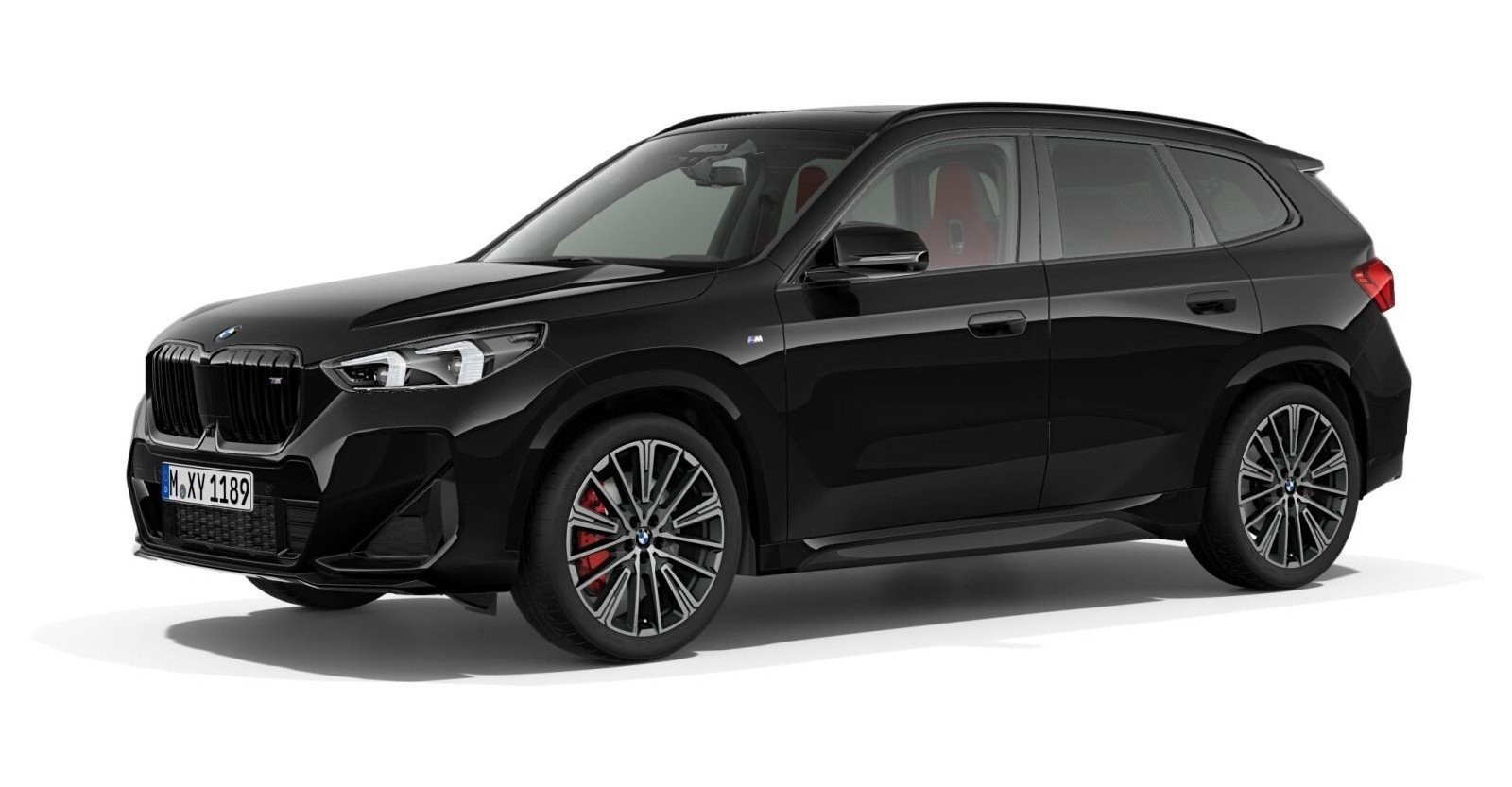 BMW X1 M35i xDrive in Schwarz von vorne BMW X1 M35i xDrive in Schwarz von vorne