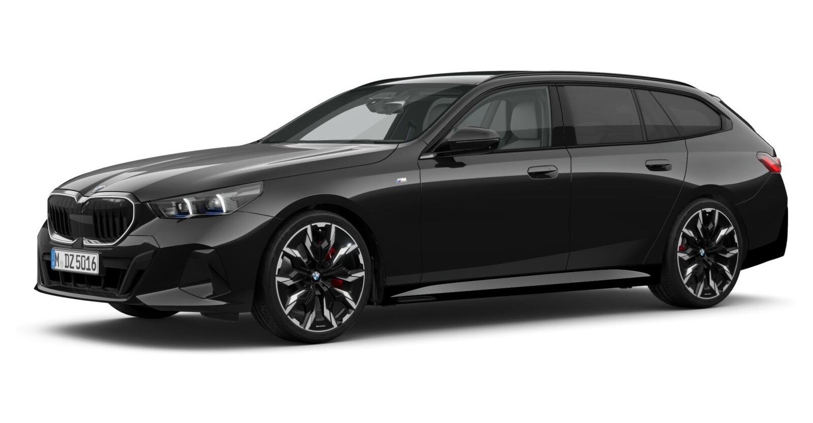 BMW 540d xDrive Touring in Schwarz von vorne