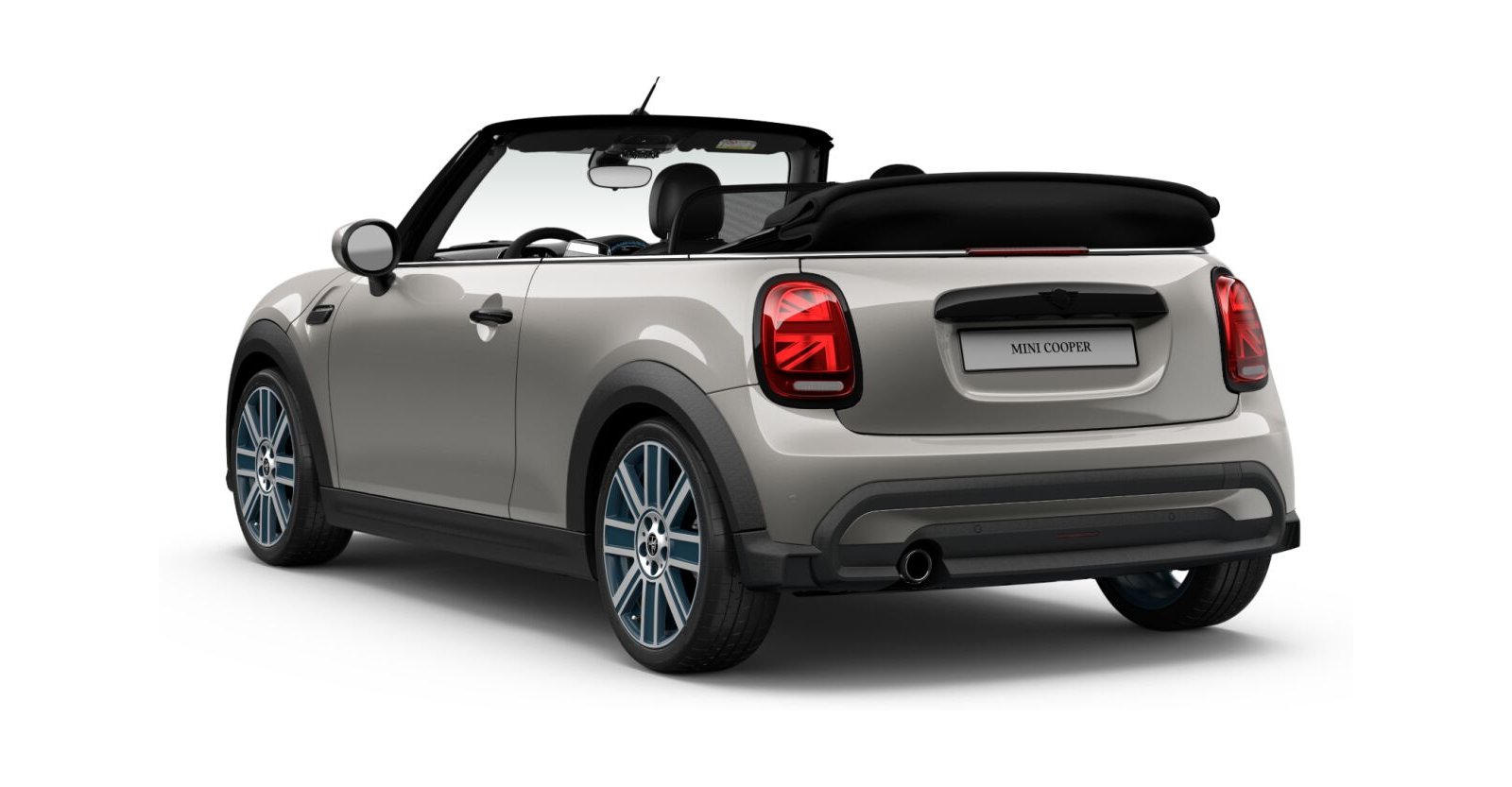 MINI MINI Cabrio in Silber von hinten MINI MINI Cabrio in Silber von hinten