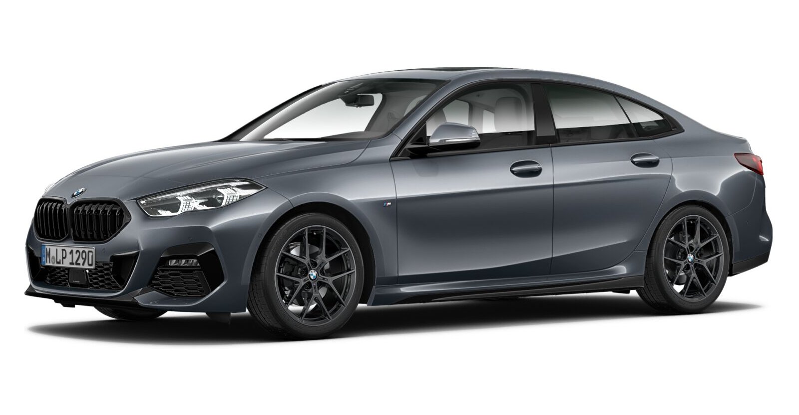 BMW 218i Gran Coupé in Grau von vorne BMW 218i Gran Coupé in Grau von vorne