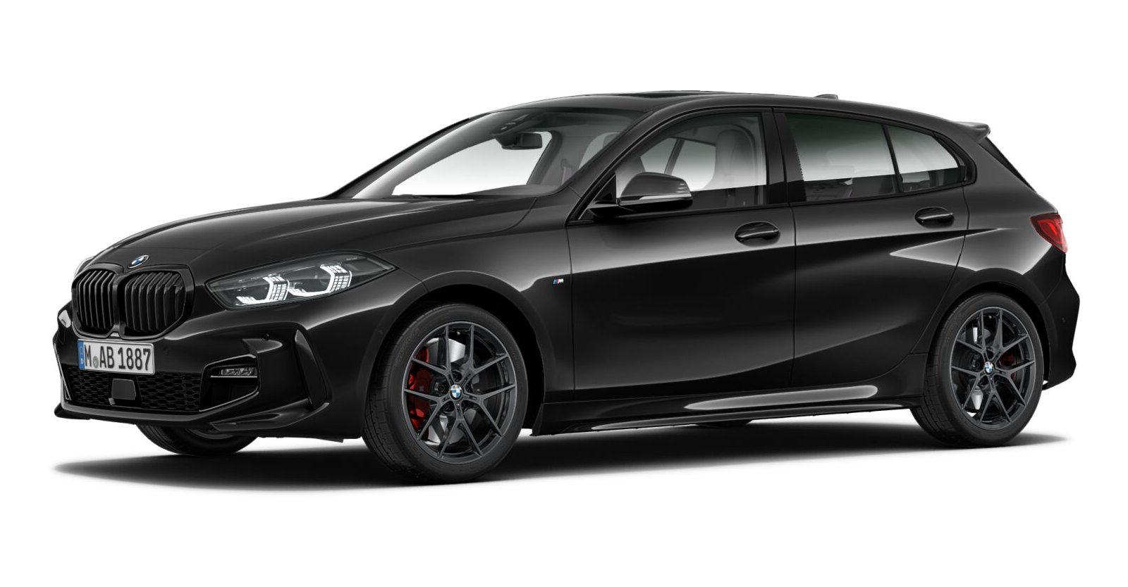 BMW BMW 1er in Schwarz von vorne BMW BMW 1er in Schwarz von vorne
