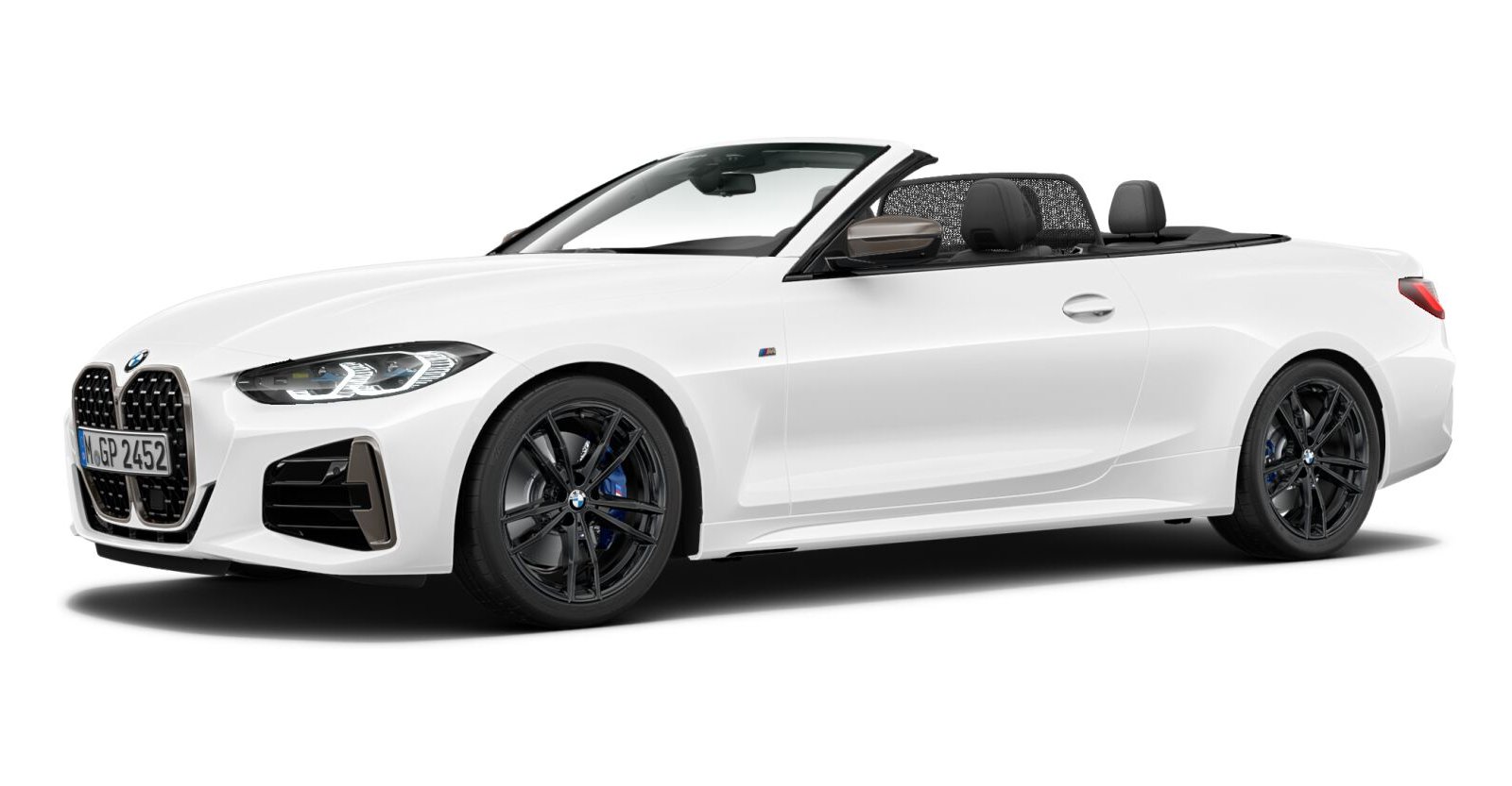 BMW M440i Cabrio in Weiß von vorne