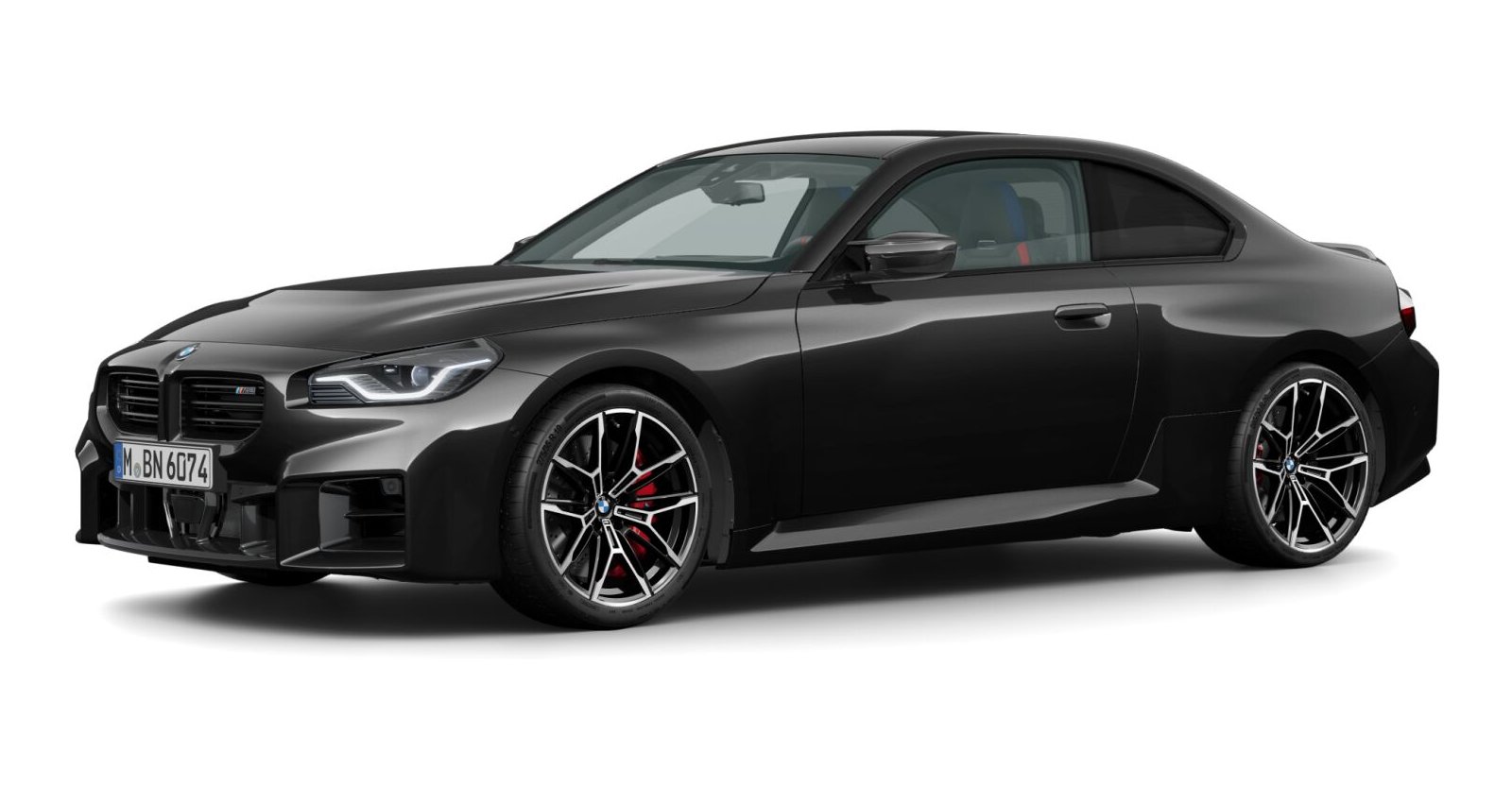 BMW M2 Coupé in Schwarz von vorne BMW M2 Coupé in Schwarz von vorne