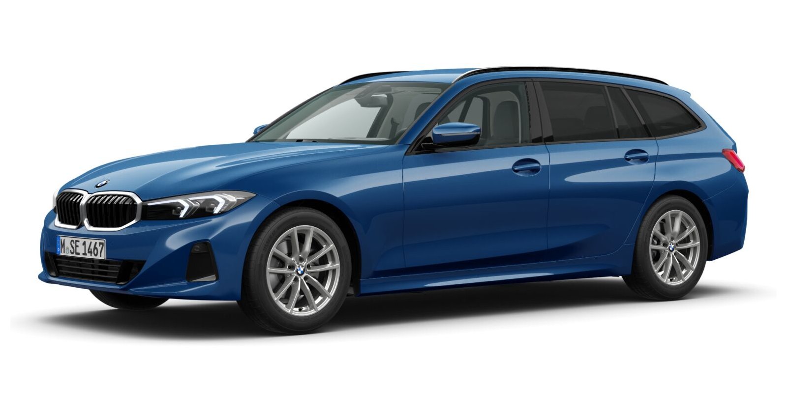 BMW 320d Touring in Blau von vorne BMW 320d Touring in Blau von vorne