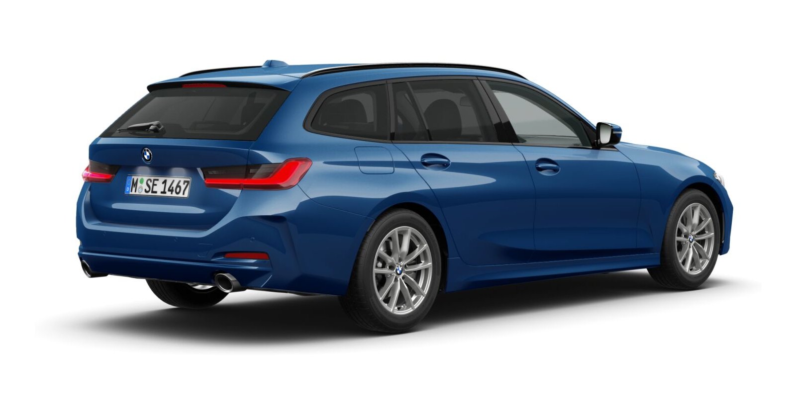 BMW BMW 3er in Blau von hinten BMW BMW 3er in Blau von hinten