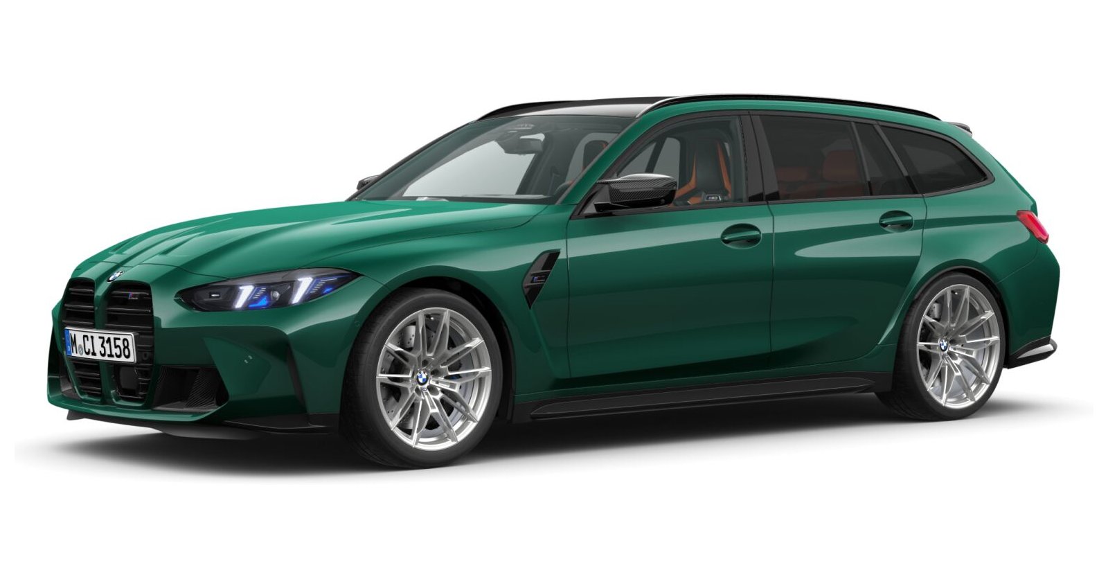 BMW M3 Competition Touring mit M xDrive in Grün von vorne