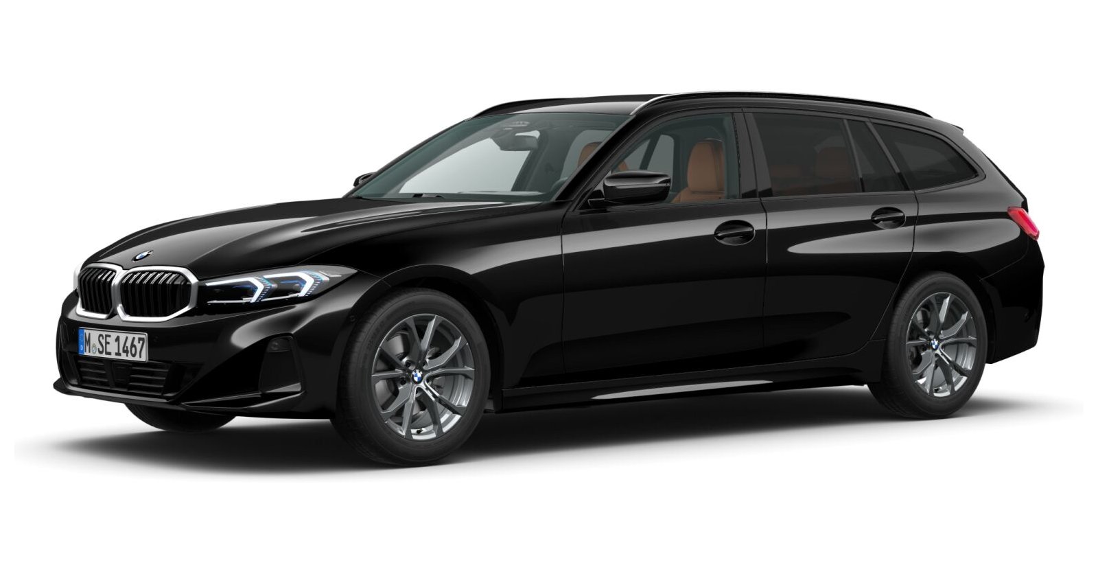 BMW BMW 3er in Schwarz von vorne BMW BMW 3er in Schwarz von vorne