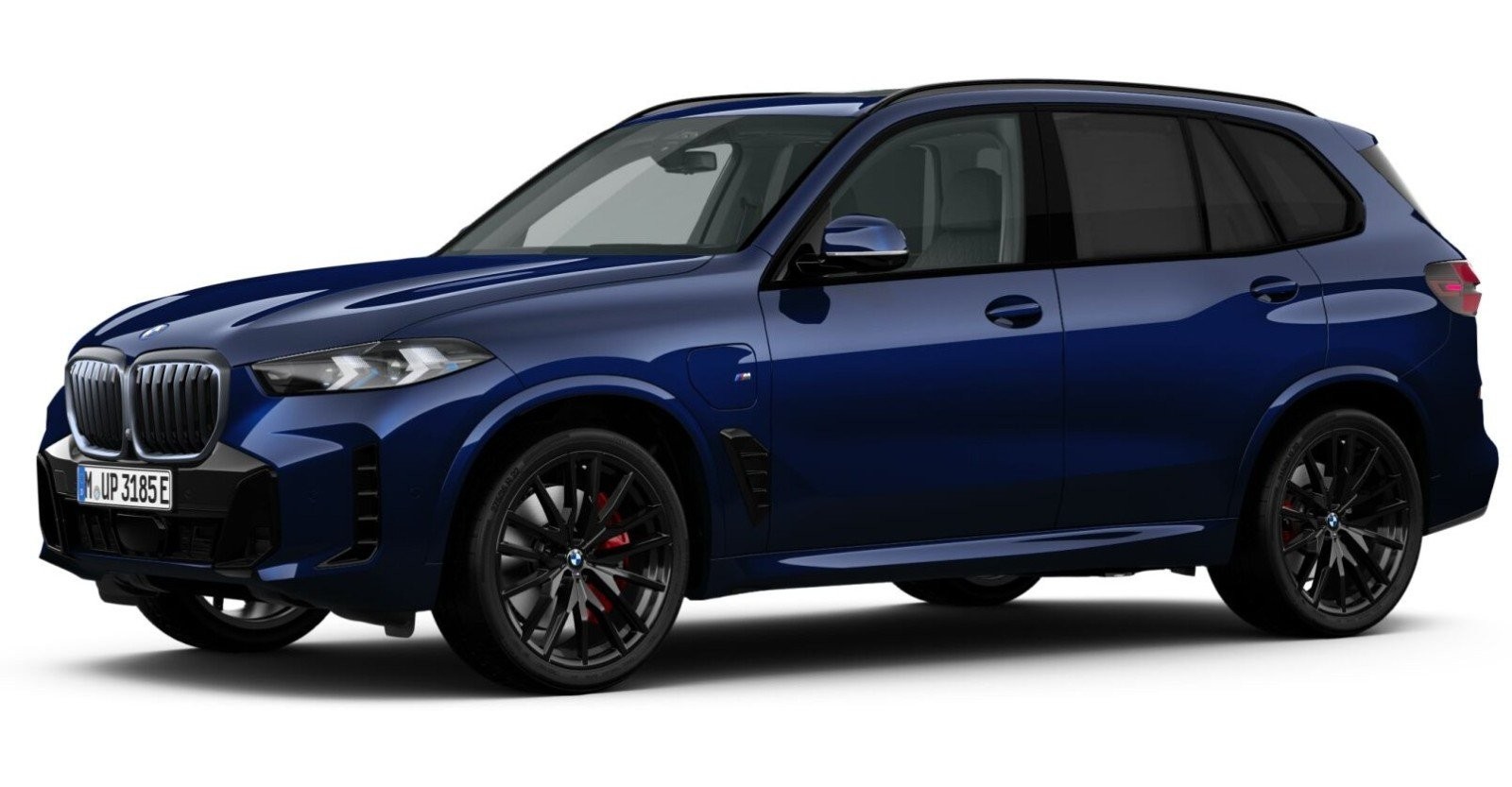 BMW X5 xDrive50e in Blau von vorne