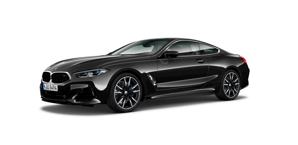 BMW M850i xDrive Coupé in Schwarz von vorne