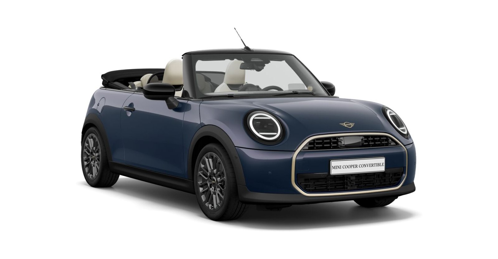 MINI MINI Cabrio in Blau von vorne MINI MINI Cabrio in Blau von vorne