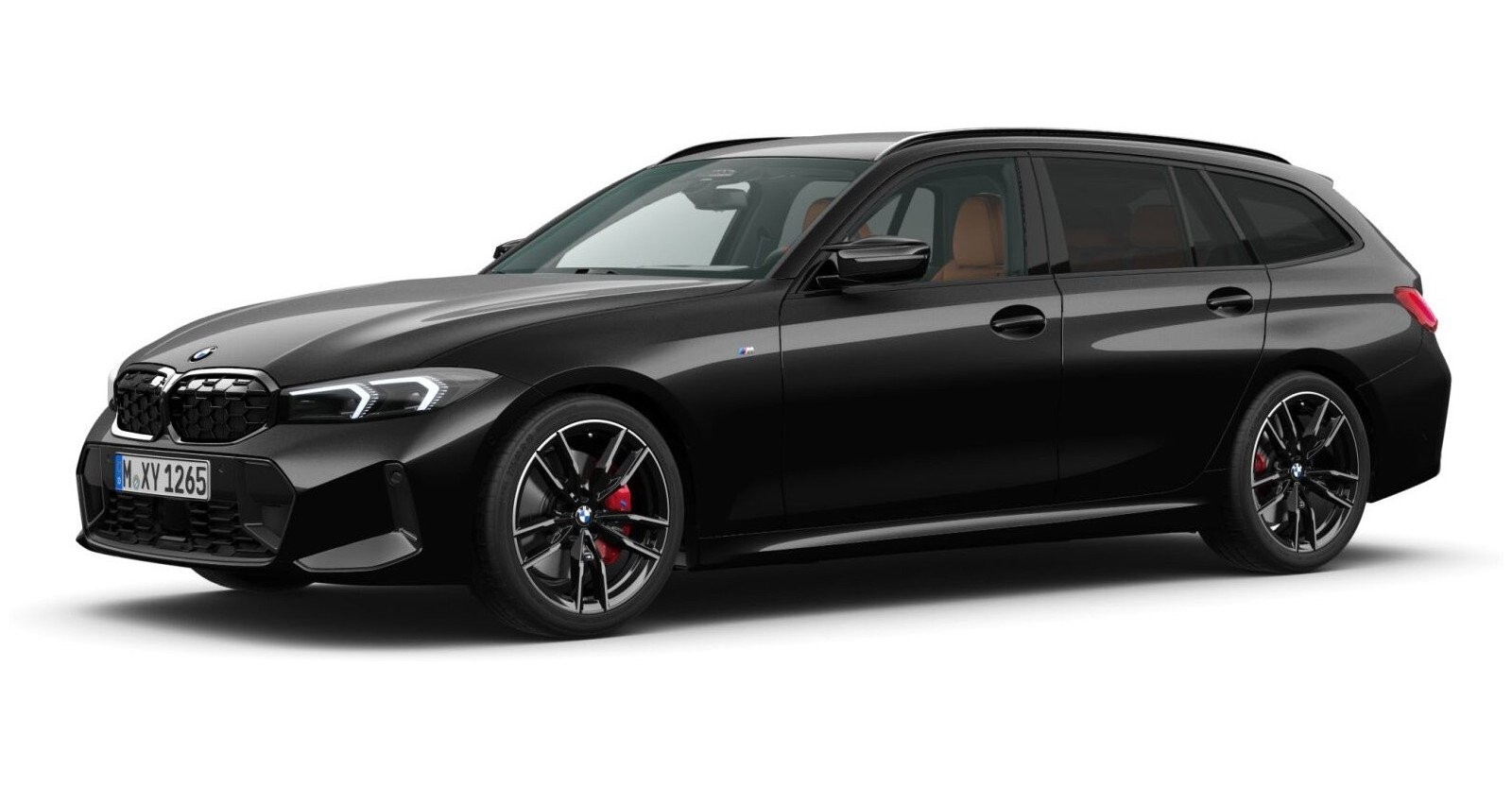 BMW M340i xDrive Touring in Schwarz von vorne BMW M340i xDrive Touring in Schwarz von vorne