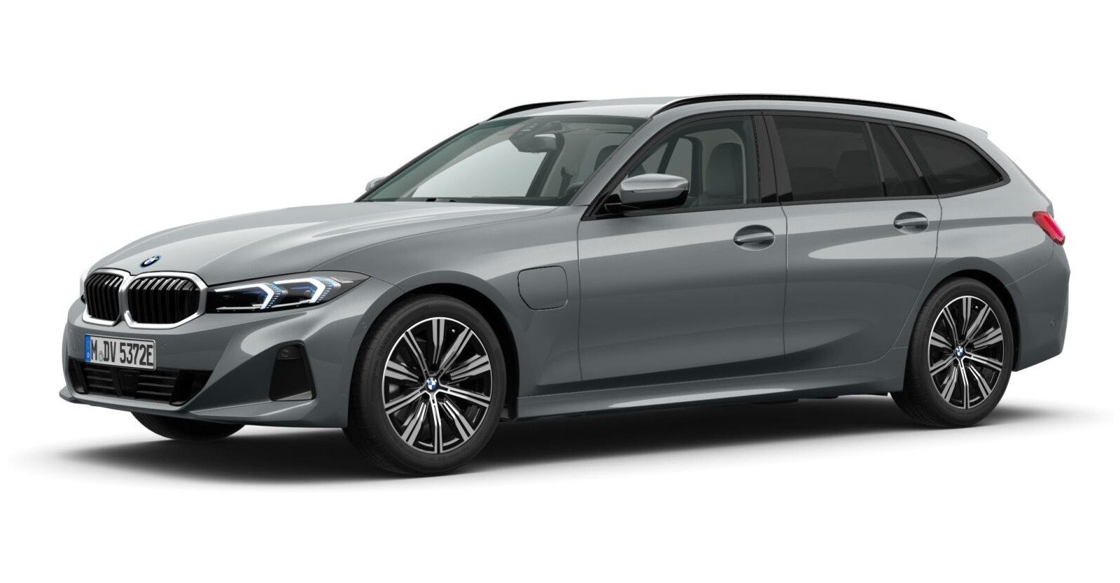 BMW 330e Touring in Grau von vorne BMW 330e Touring in Grau von vorne