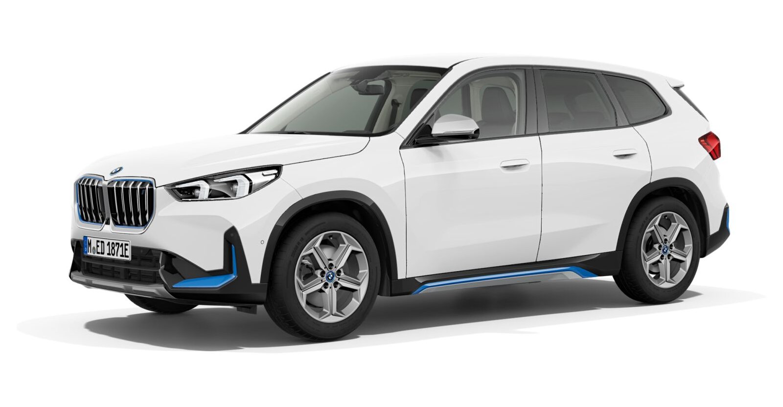 BMW iX1 xDrive30 in Weiß von vorne