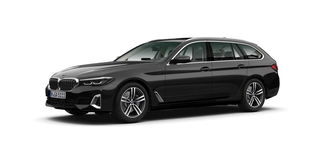 BMW 530i xDrive Touring in Schwarz von vorne BMW 530i xDrive Touring in Schwarz von vorne