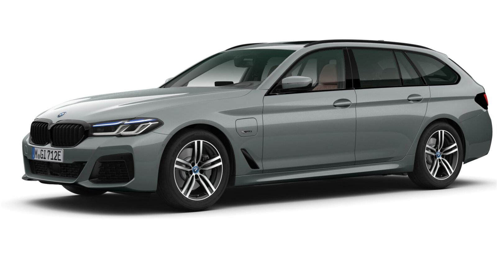 BMW 530e xDrive Touring in Grau von vorne BMW 530e xDrive Touring in Grau von vorne