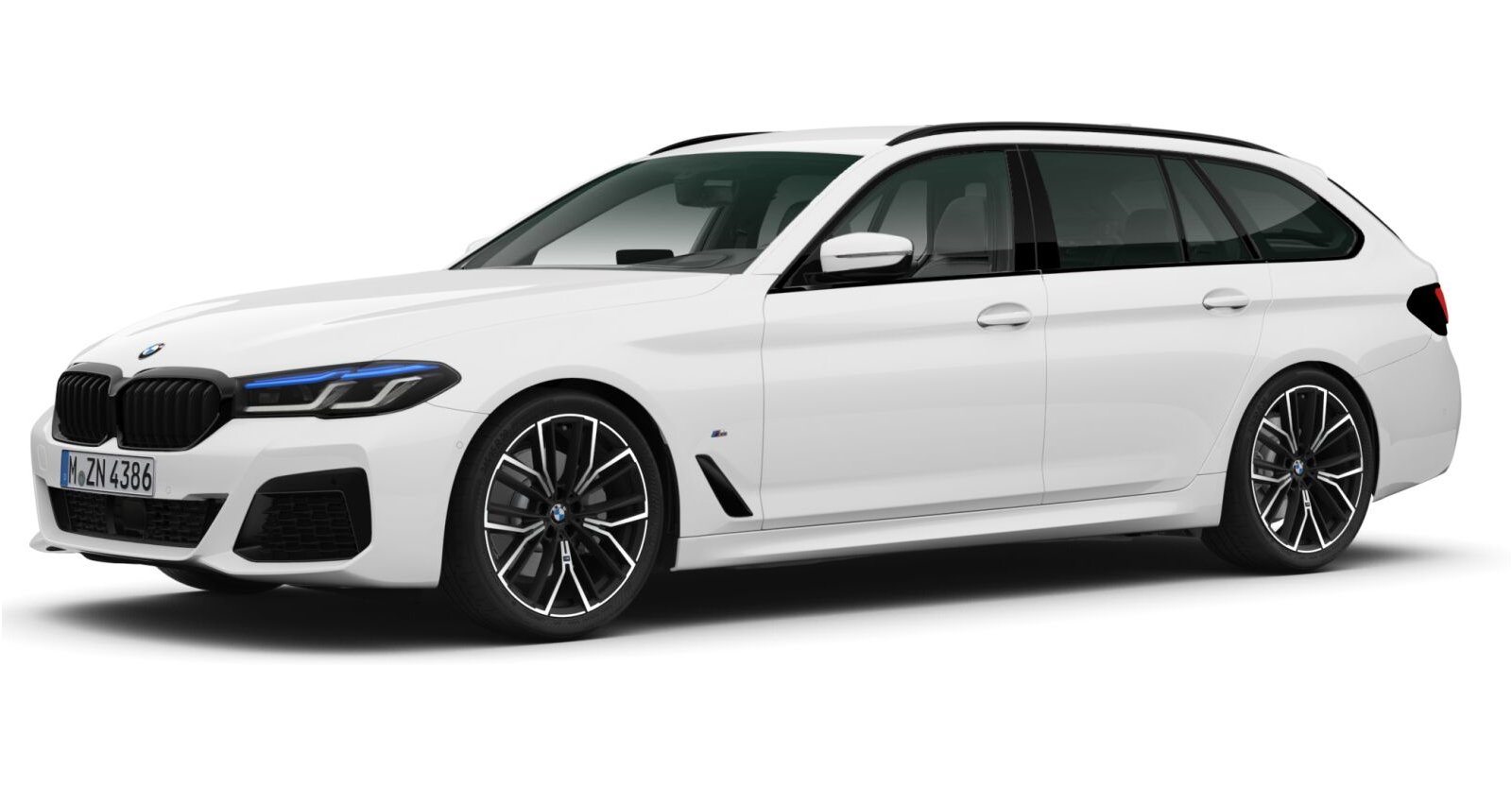 BMW 540d xDrive Touring in Weiß von vorne BMW 540d xDrive Touring in Weiß von vorne