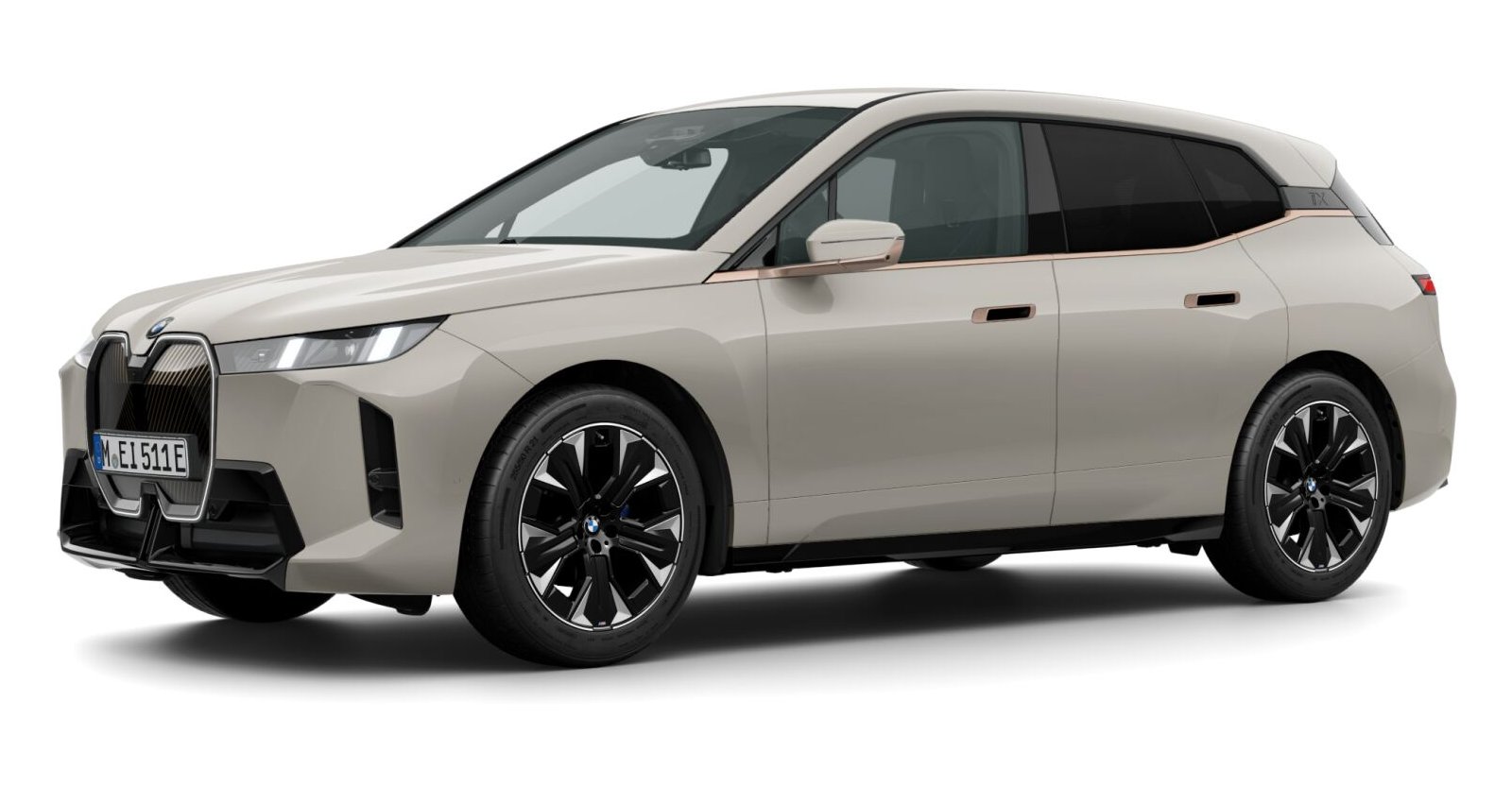 BMW iX xDrive45 in Grau von vorne BMW iX xDrive45 in Grau von vorne