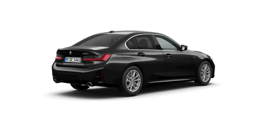 BMW BMW 3er in Schwarz von hinten BMW BMW 3er in Schwarz von hinten