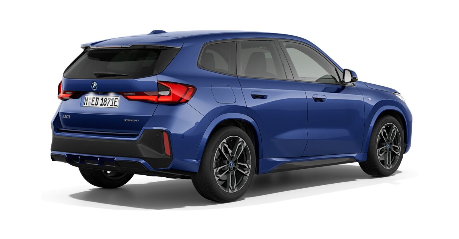 BMW BMW I in Blau von hinten