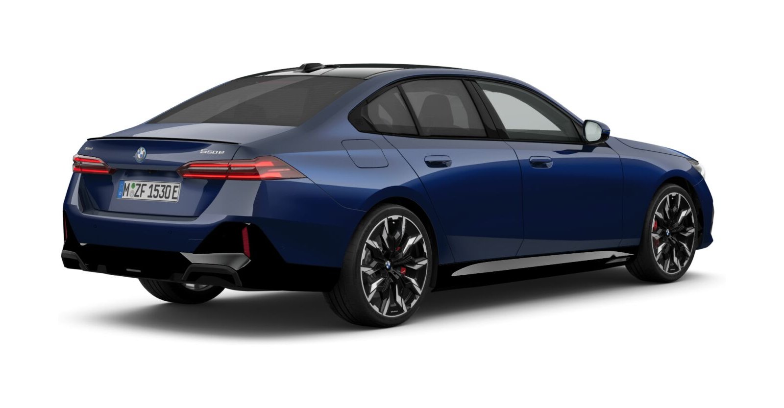 BMW BMW 5er in Blau von hinten