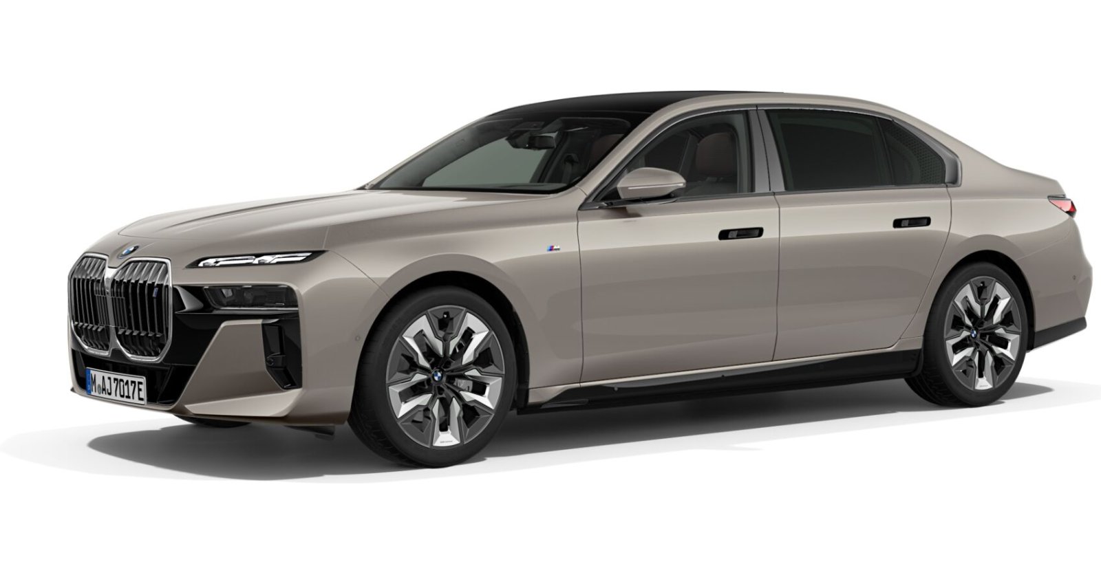 BMW i7 xDrive60 Limousine in Grau von vorne BMW i7 xDrive60 Limousine in Grau von vorne