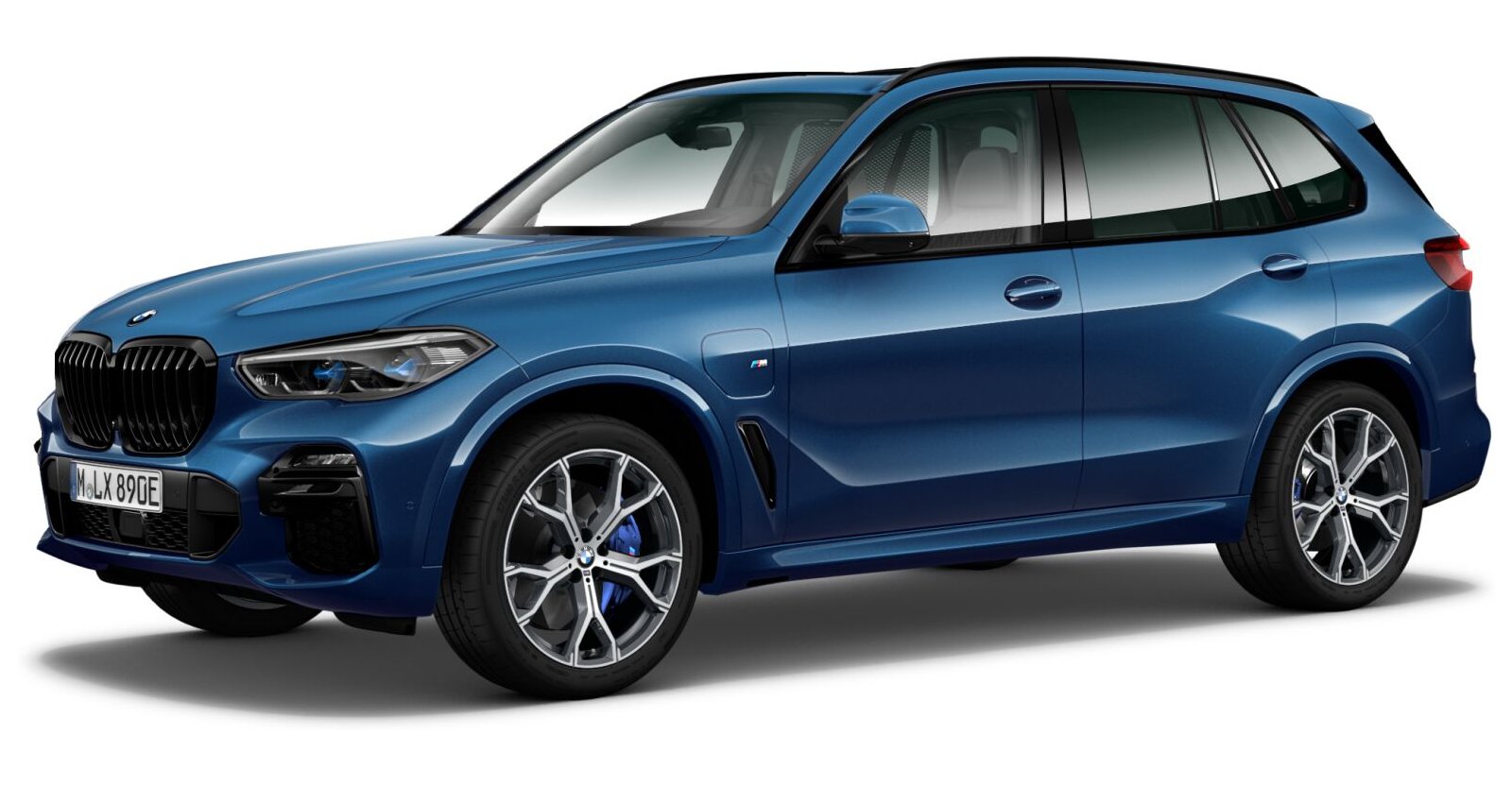 BMW X5 xDrive45e in Blau von vorne BMW X5 xDrive45e in Blau von vorne