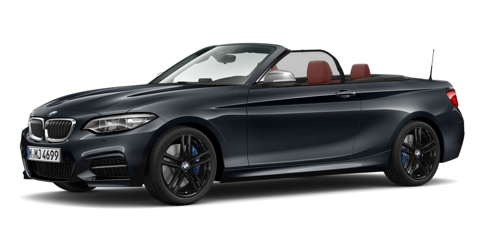 BMW M240i xDrive Cabrio in Grau von vorne