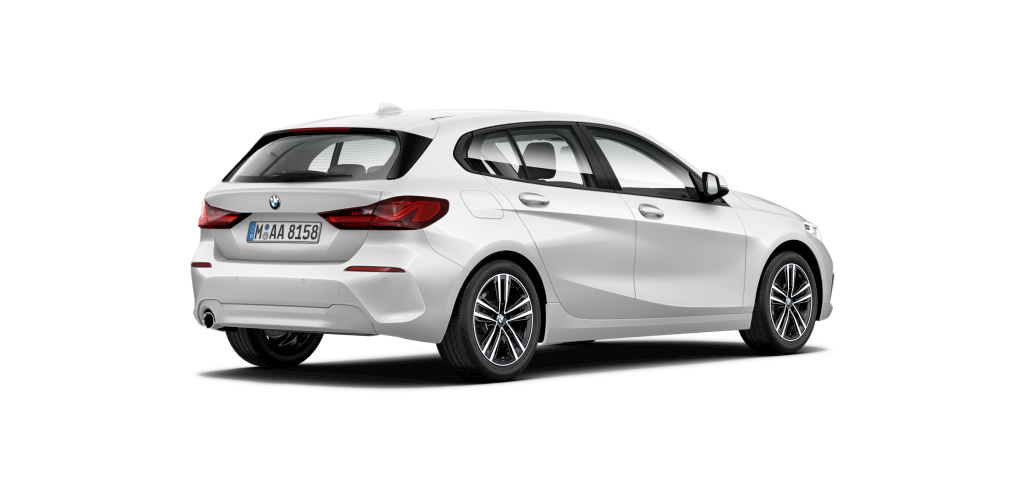 BMW BMW 1er in Weiß von hinten BMW BMW 1er in Weiß von hinten