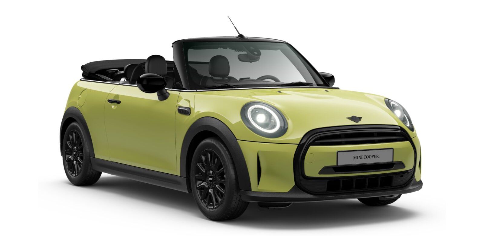 MINI Cooper Cabrio in Gelb von vorne