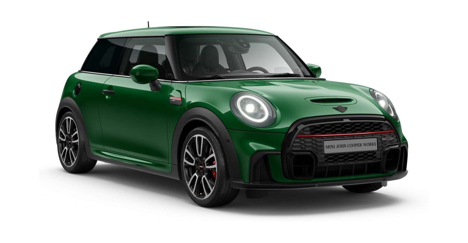 MINI John Cooper Works 3-T&uuml;rer in Gr&uuml;n von vorne