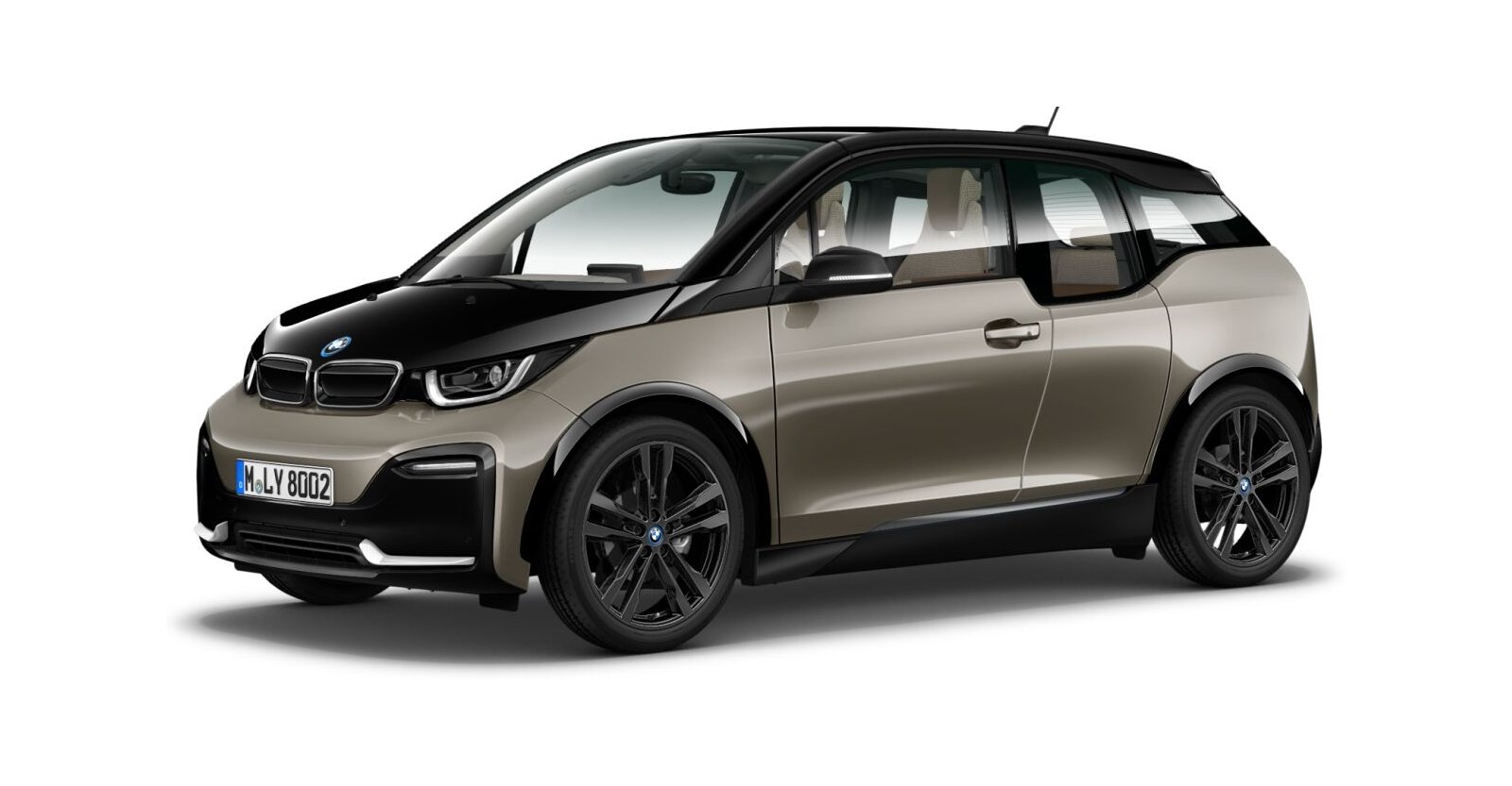 BMW i3s 120Ah in Beige von vorne BMW i3s 120Ah in Beige von vorne